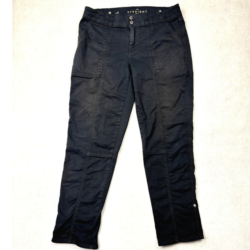 White House Black Market The Straight Crop Pants Black Utility Size 6 570302677